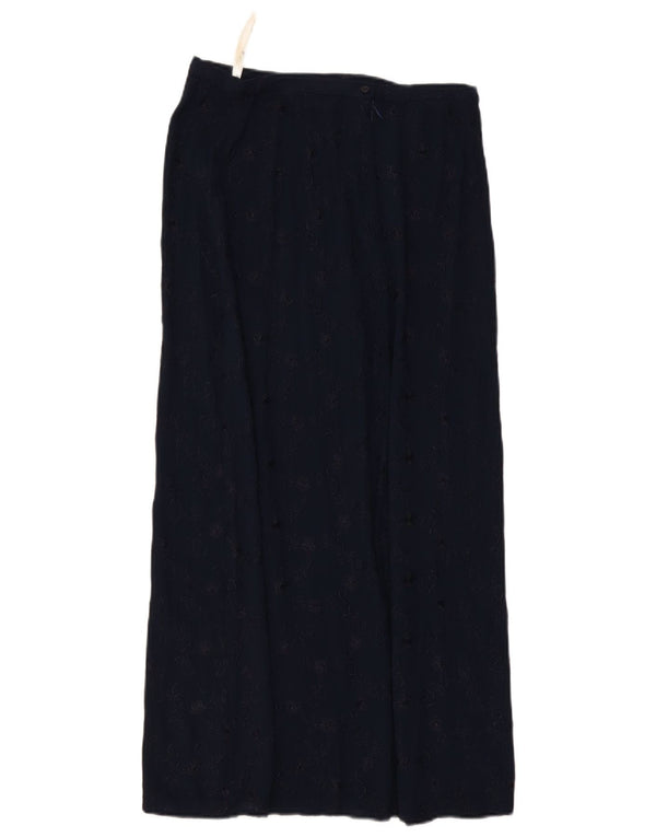 Dorothy Perkins Womens Maxi Skirt UK 14 Medium W30 Navy Blue Floral Viscose