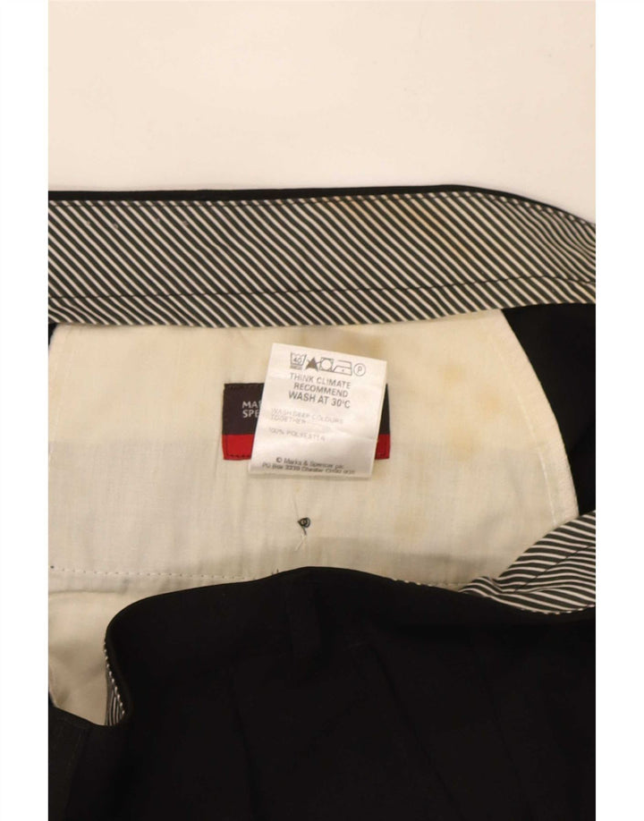 Męskie spodnie garniturowe Marks & Spencer W40 L33, czarny poliester