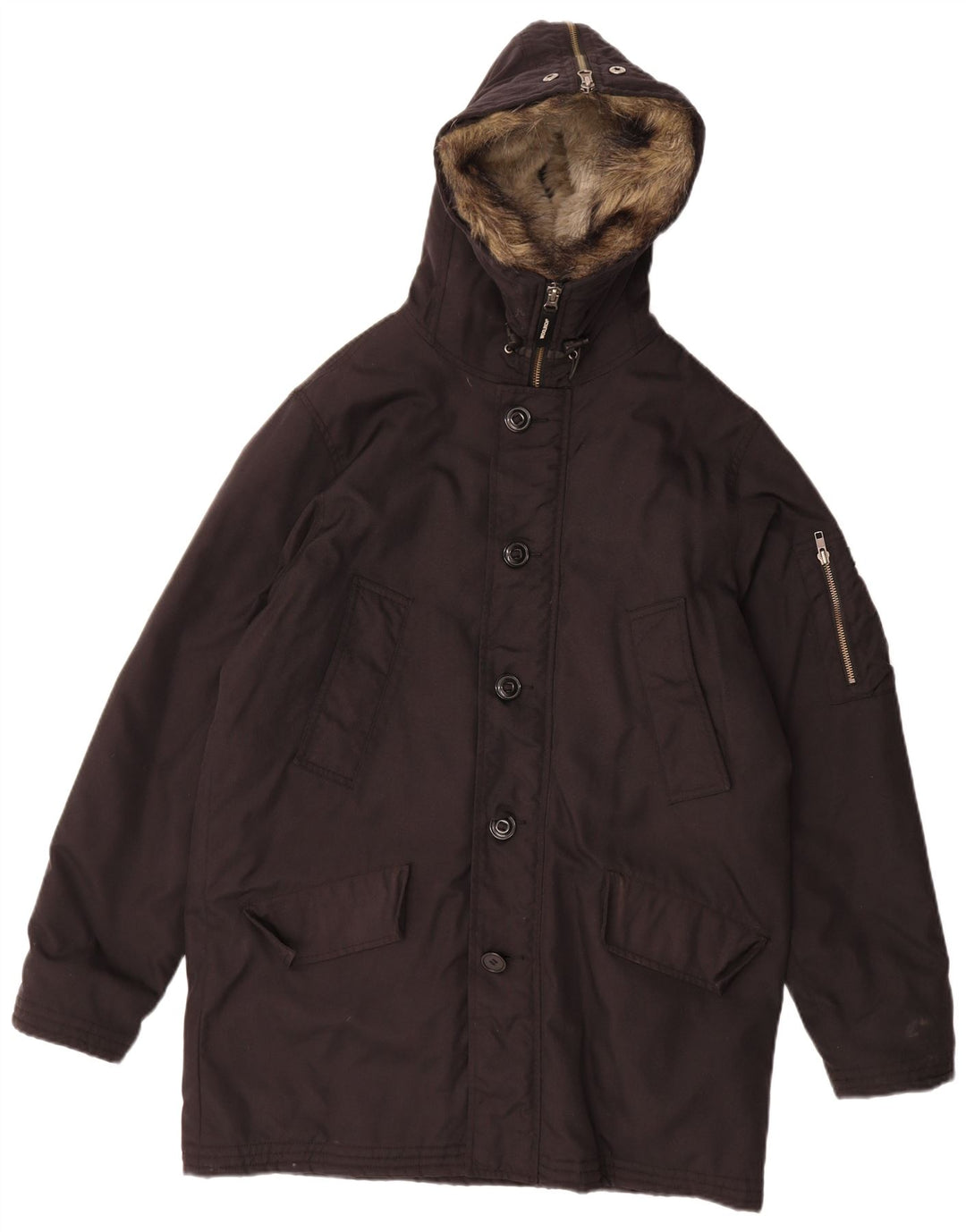 Męska kurtka parka z kapturem Woolrich UK 36, mała, czarna, poliester