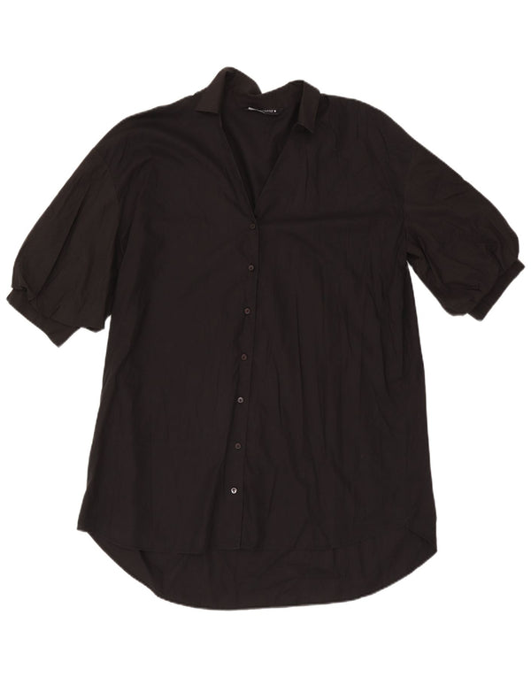Zara Womens Shirt Dress UK 14 Medium Black