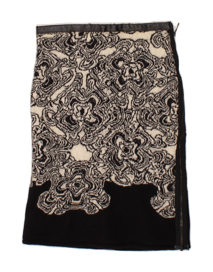 ICEBERG Womens Abstract Pattern Straight Skirt W28 Medium  Black Vintage Iceberg and Second-Hand Iceberg from Messina Hembry 