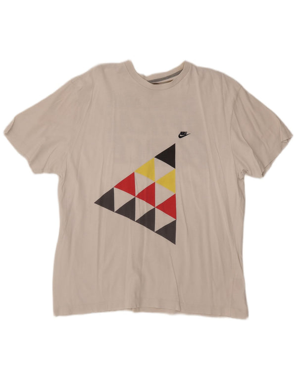 Męska koszulka z grafiką NIKE Top UK 45/47 XL, biała bawełna