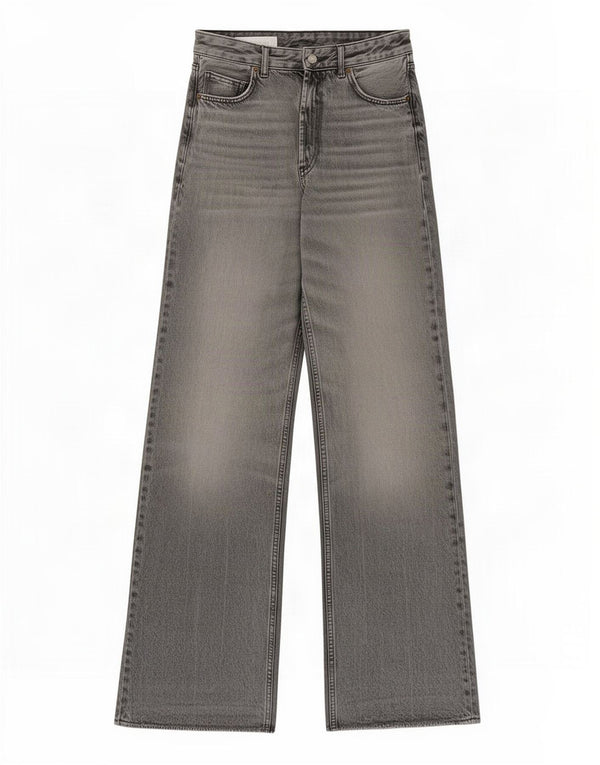 Damskie jeansy z szeroką nogawką Zara EU 38 Small W28 L34 Szara bawełna