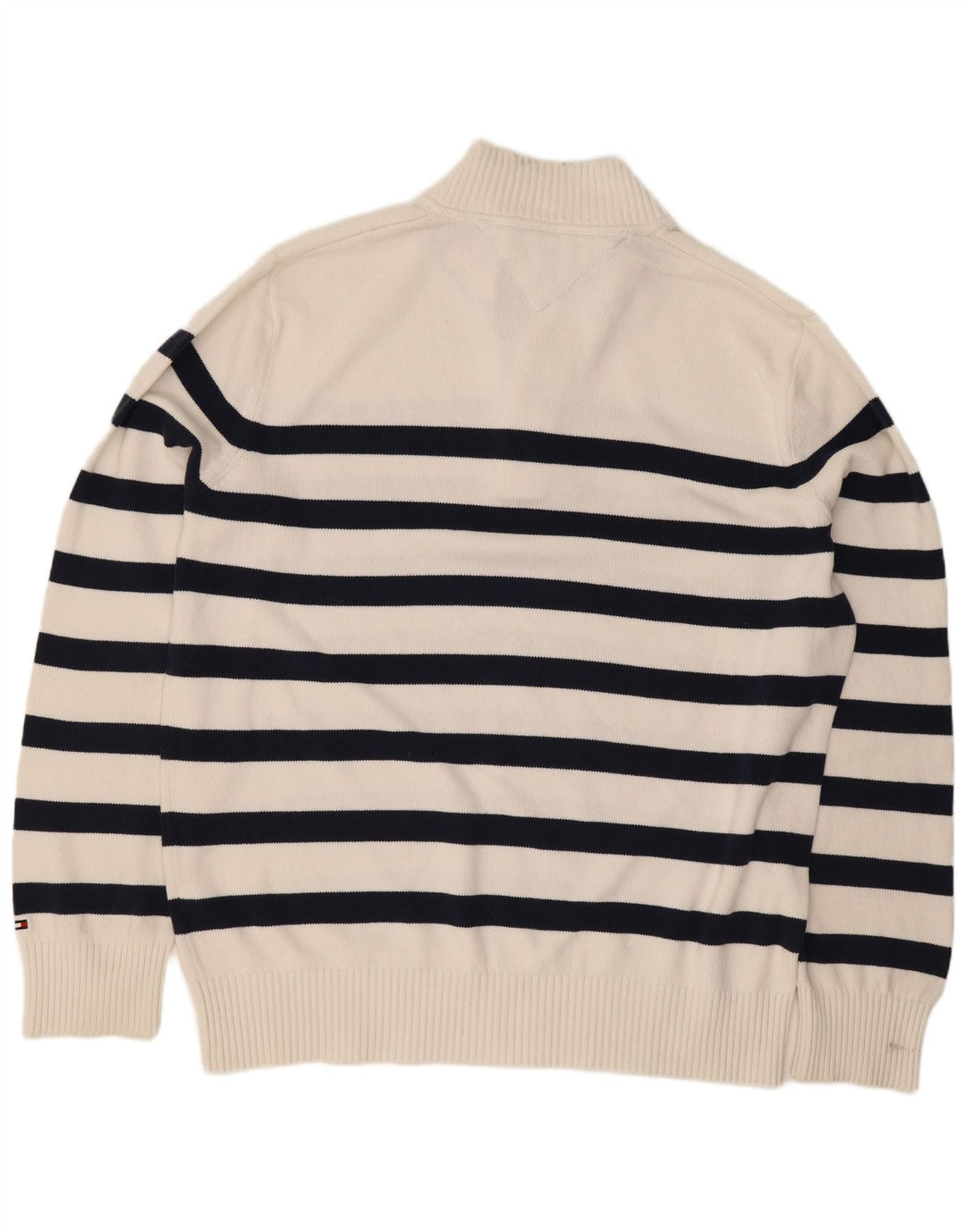 Męski sweter zapinany na guziki Tommy Hilfiger w duże białe paski