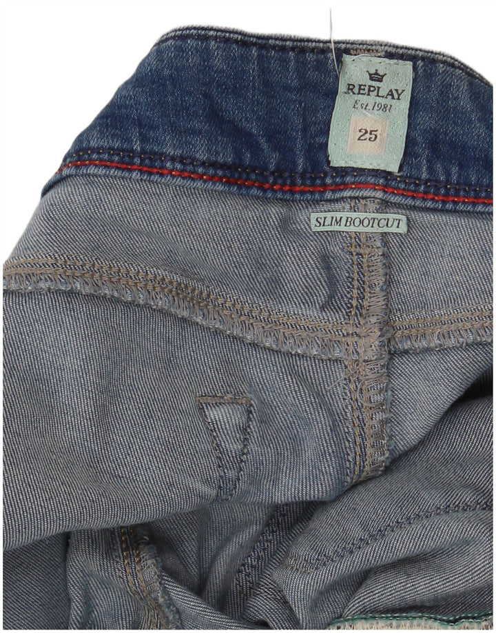 Jeansy damskie Replay Slim Bootcut W25 L32 Niebieskie
