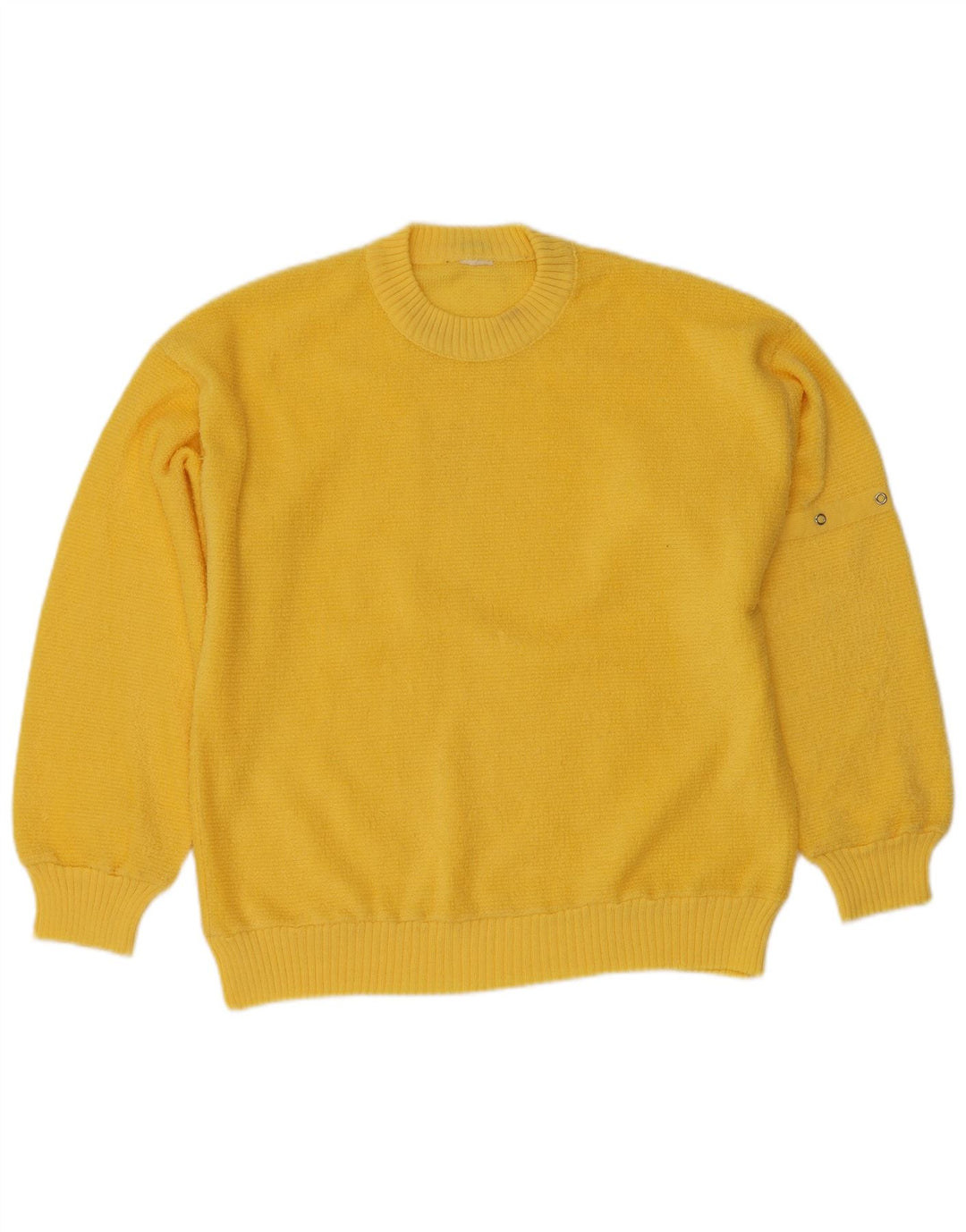 Vintage męski sweter z okrągłym dekoltem, mały żółty