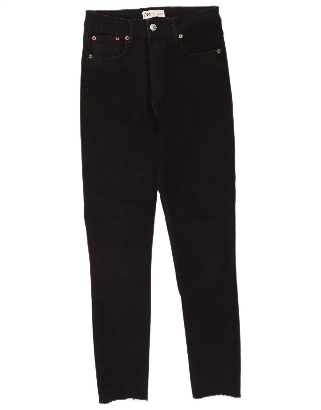 Damskie jeansy skinny marki Zara, średnie W28 L26, czarne