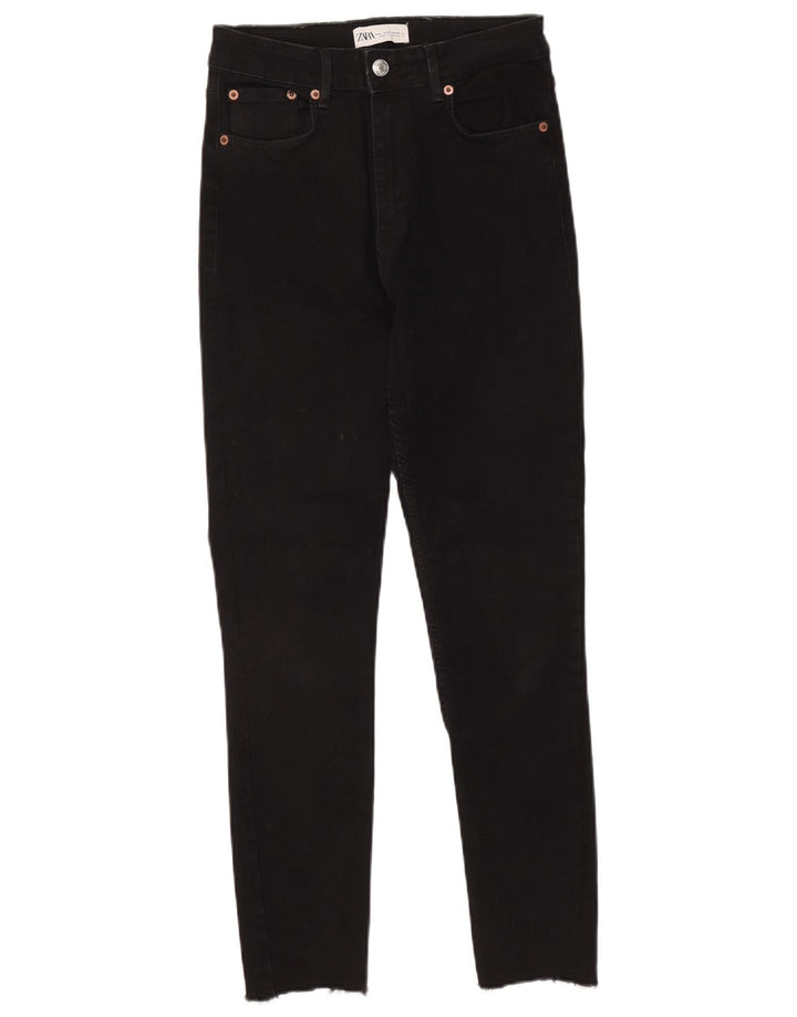 Damskie jeansy skinny marki Zara, średnie W28 L26, czarne