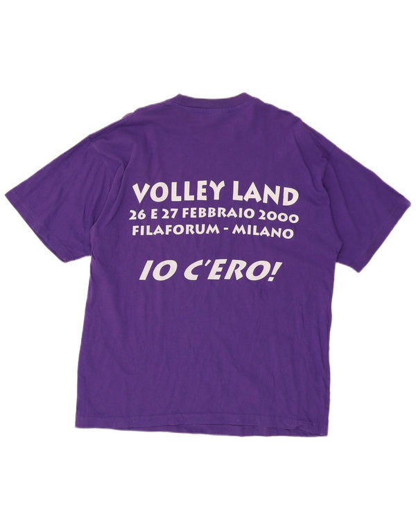 Damska koszulka z grafiką CHAMPION Top UK 16, duża fioletowa bawełna