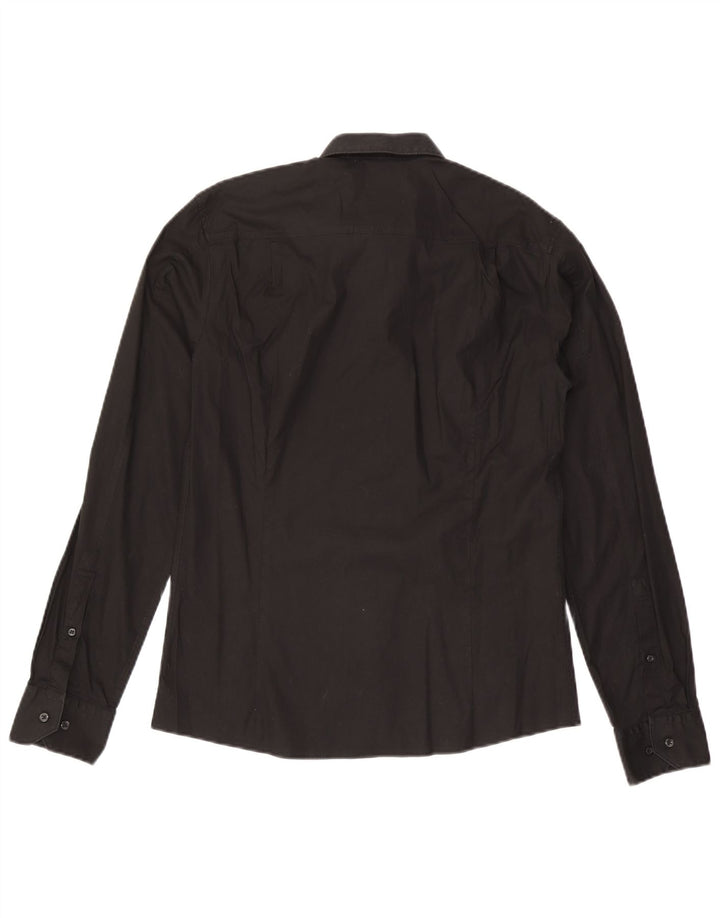 Koszula męska Hugo Boss Slim Fit, średnia czarna, bawełniana