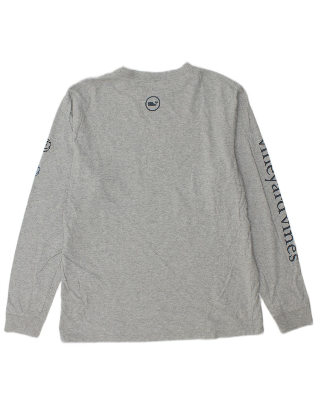 Męski top graficzny VINEYARD VINES z długim rękawem, mały, szary, bawełniany