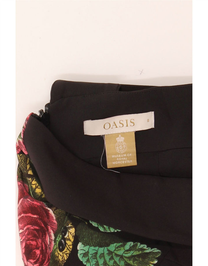 OASIS Womens Halter Bodycon Dress UK 8 Small Black Floral Polyester Vintage Oasis and Second-Hand Oasis from Messina Hembry 