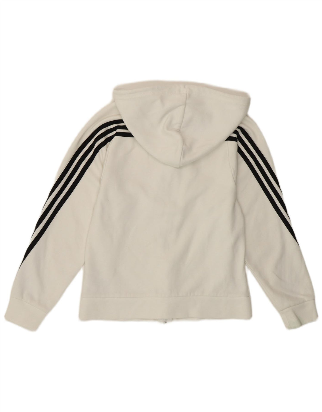 Damski sweter ADIDAS z kapturem i zamkiem, UK 4/6 XS, biała bawełna