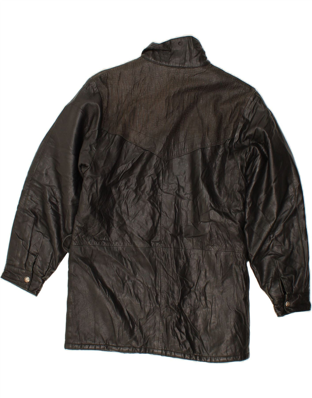 VINTAGE Mens Leather Jacket IT 46 Small Black Vintage Vintage and Second-Hand Vintage from Messina Hembry 