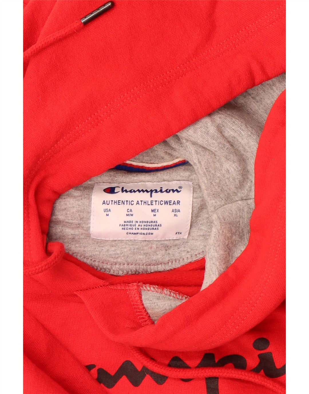 CHAMPION Mens Graphic Hoodie Jumper Medium Red
