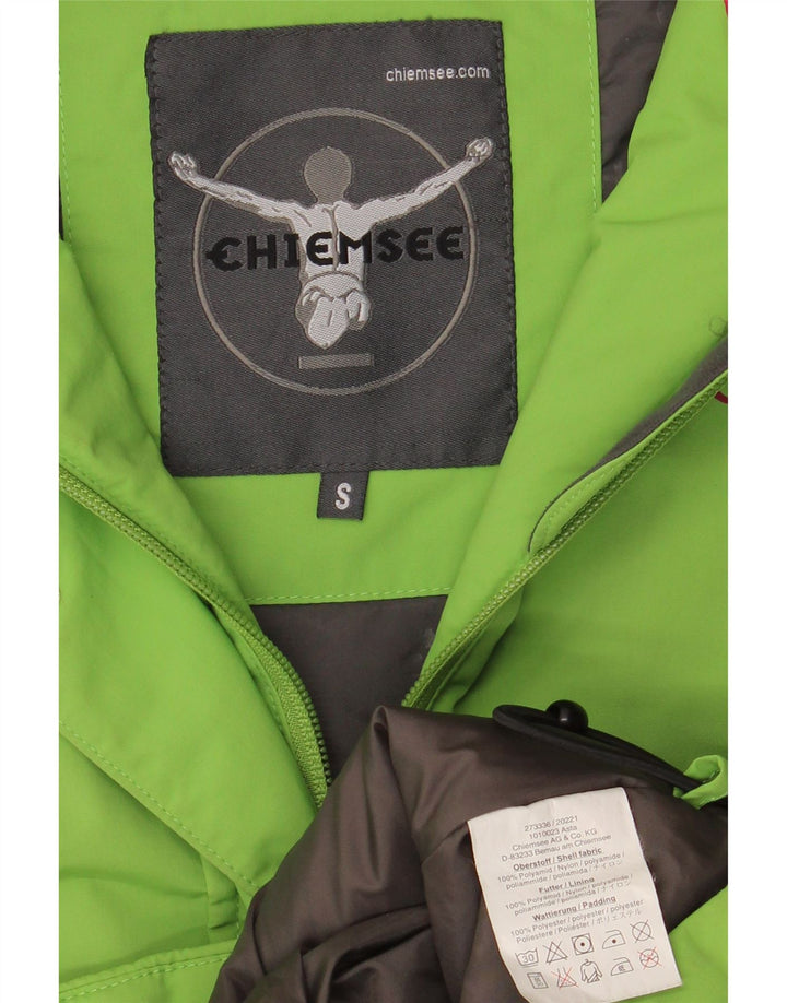 Damska kurtka narciarska z kapturem Chiemsee UK 10 Small Green Colorblock Poliamid