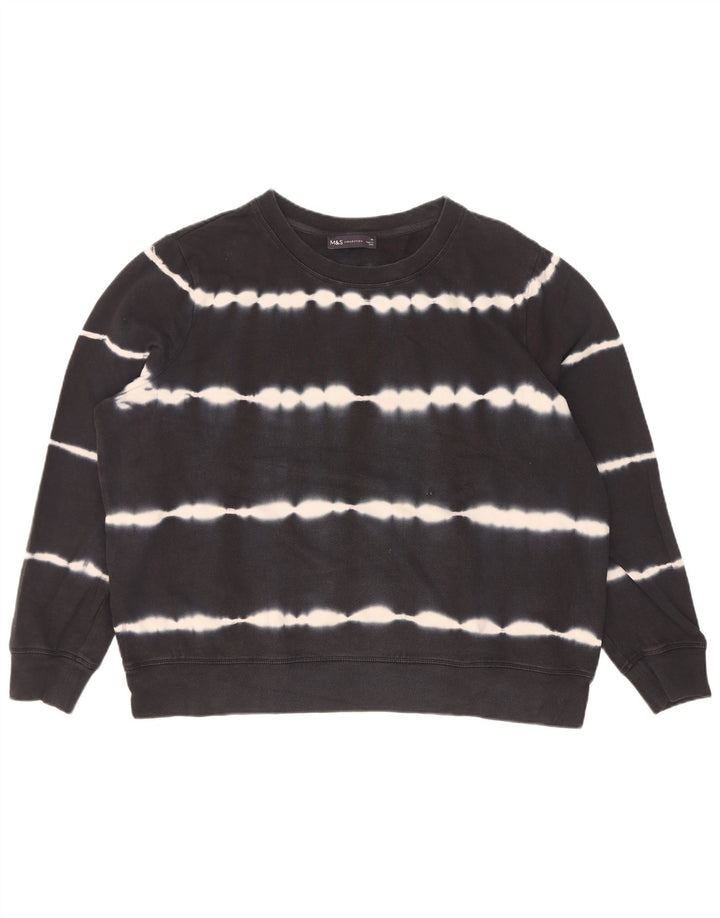 Marks & Spencer Damski sweter oversize UK 18 XL Black Tie Dye