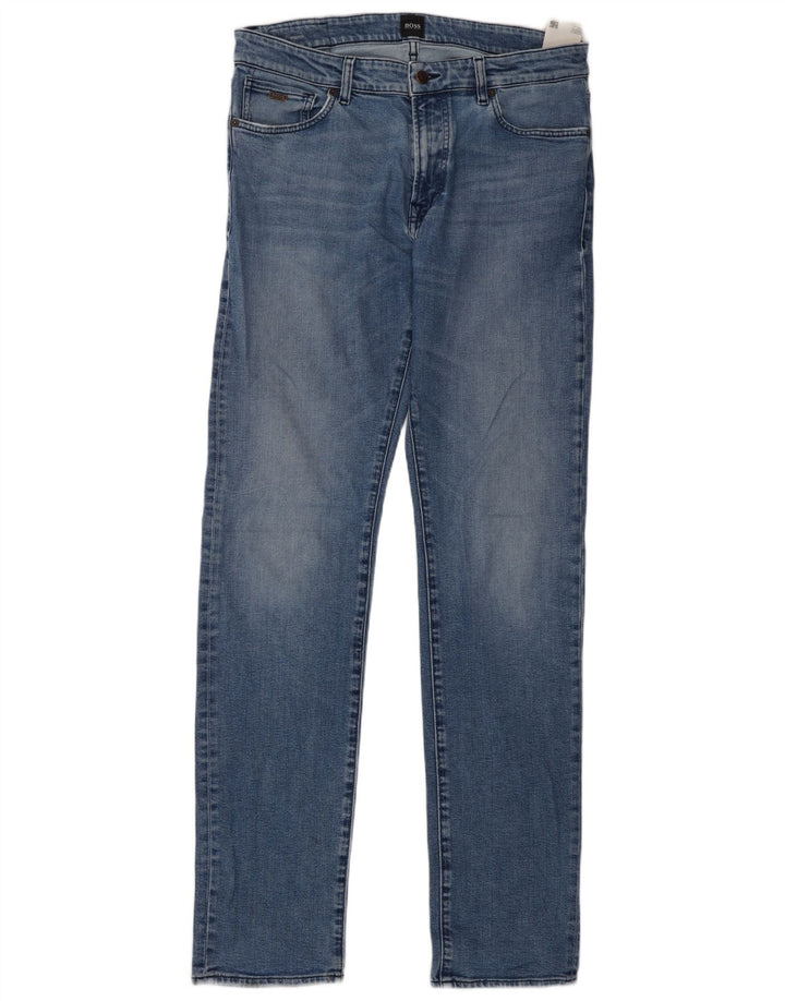 Męskie jeansy slim Hugo Boss W34 L36 Niebieskie bawełniane