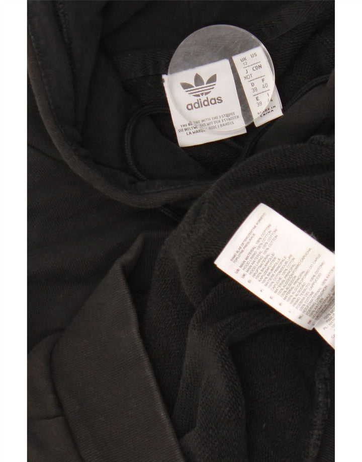 Damski sweter z kapturem ADIDAS z grafiką, oversize UK 12, średni czarny, bawełniany