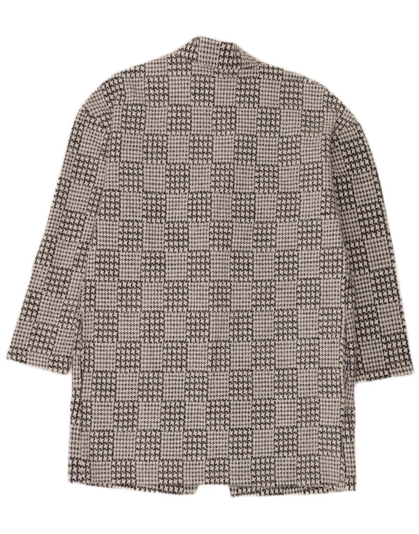 Marks & Spencer Womens Open Overcoat UK 14 Large Black Houndstooth