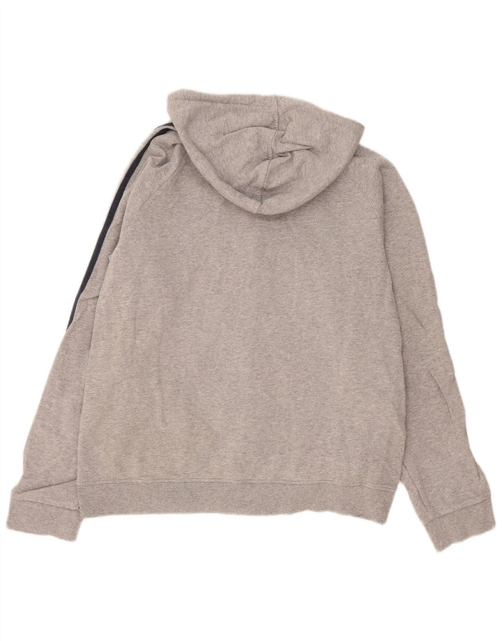 Adidas Męski sweter z kapturem i zamkiem błyskawicznym, średnioszary, bawełniany z plamkami