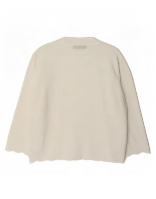 Marks & Spencer Damski sweter rozpinany UK 12 Średnio-biała wiskoza