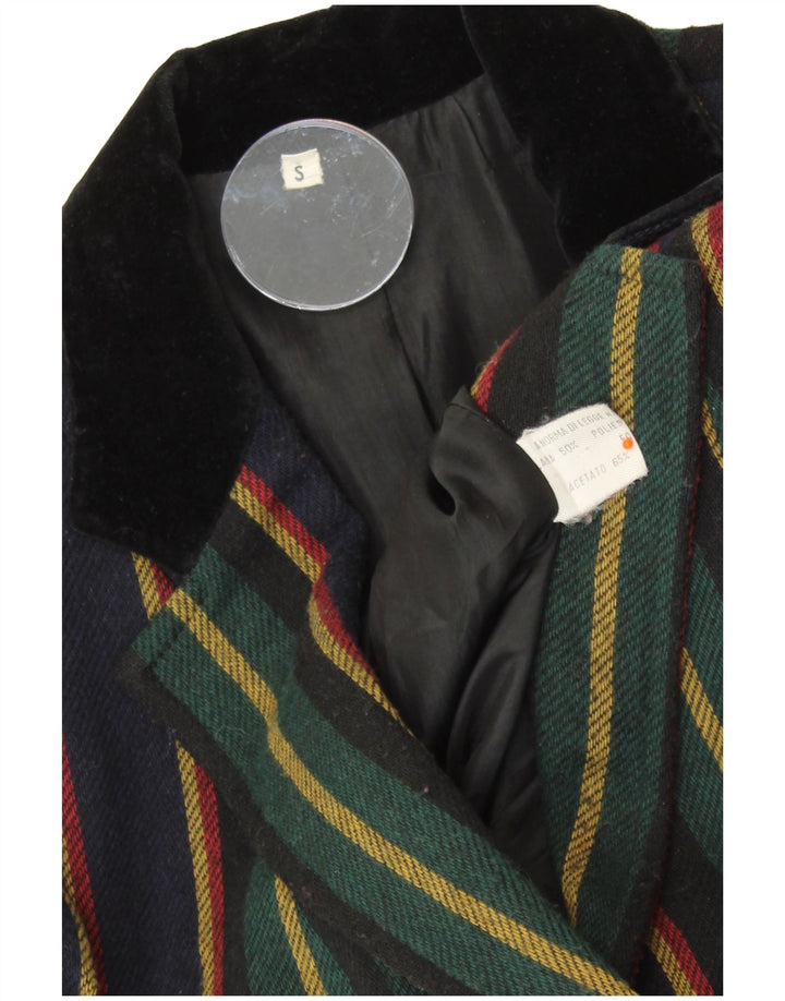 Damska marynarka VINTAGE zapinana na 2 guziki UK 10 w małe wielokolorowe paski