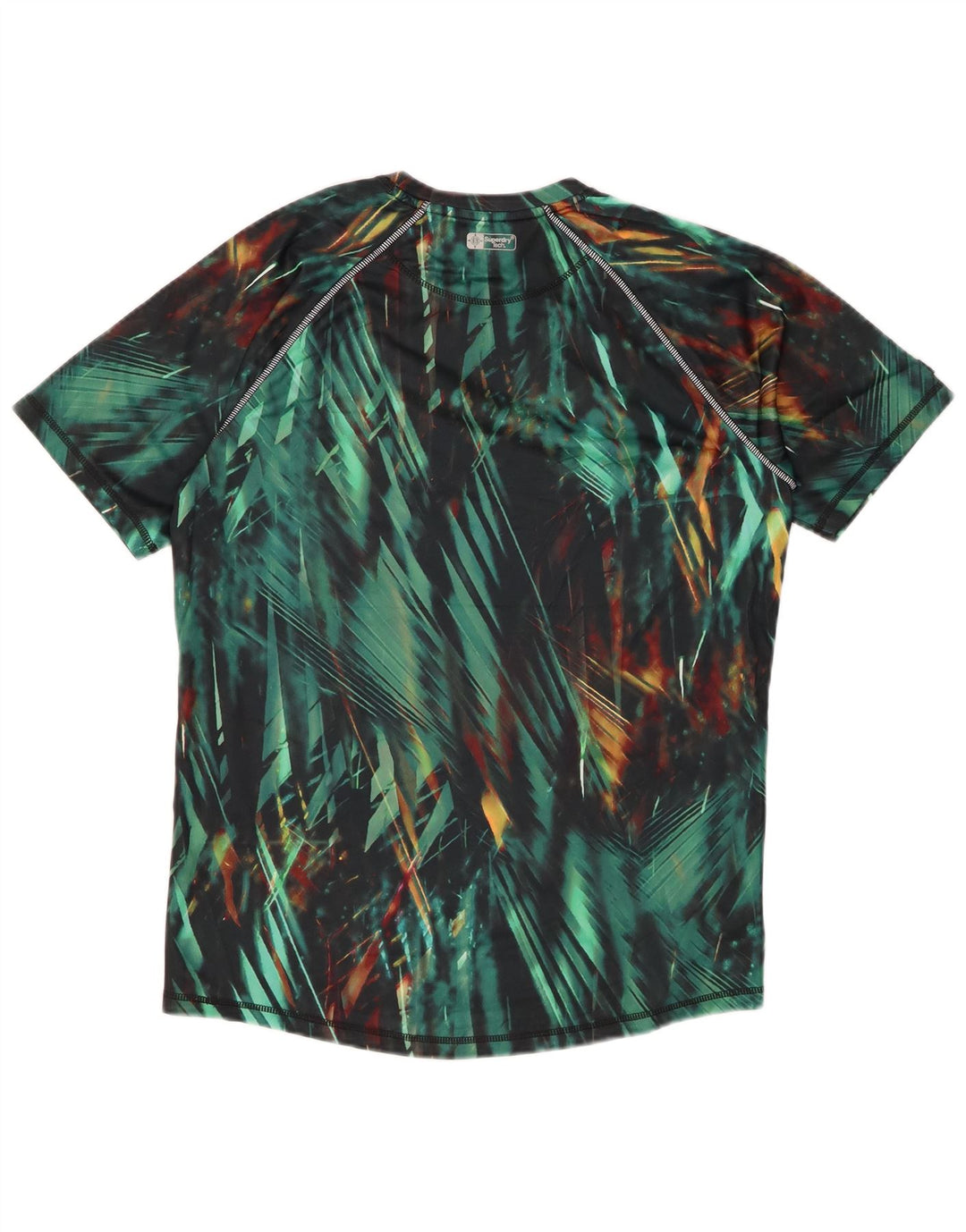 Męska koszulka aktywna SUPERDRY Top w kolorze średniozielonym, geometrycznym