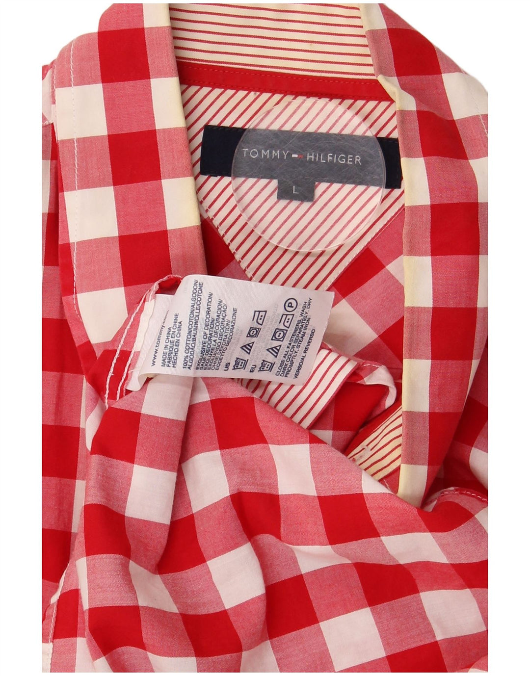 Koszula męska Tommy Hilfiger, duża, bawełniana w czerwoną kratkę