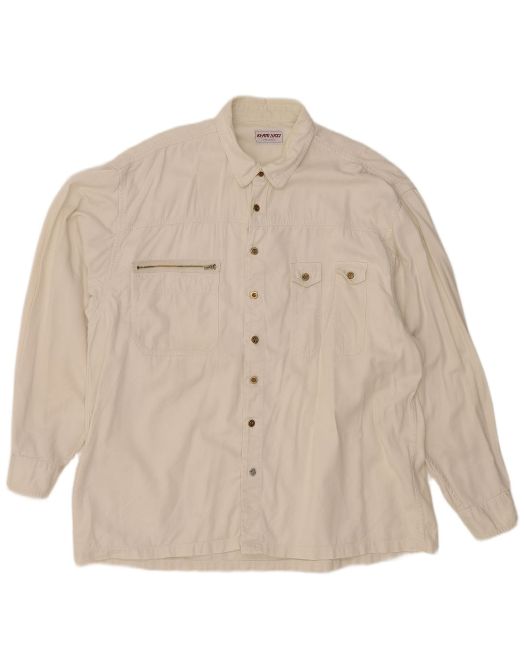 Męska koszula dżinsowa Berto Lucci XL, biała, bawełniana