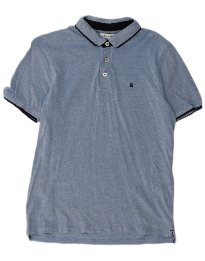 Męska koszulka polo Jack & Jones, duża, niebieska, bawełniana