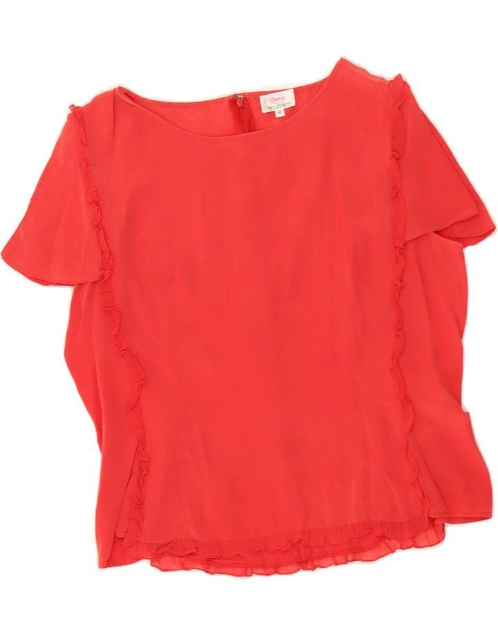 VINTAGE Womens Blouse Top IT 46 Large Red Vintage Vintage and Second-Hand Vintage from Messina Hembry 