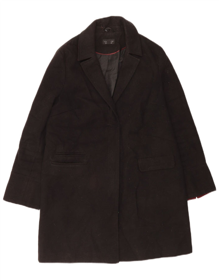 Topshop damski płaszcz oversize UK 10, mały, czarny poliester