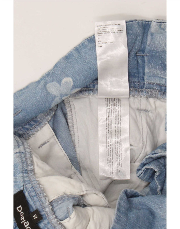 Damskie spodnie Cargo Harem Desigual Medium W32 L28 Niebieski kwiatowy Lyocell