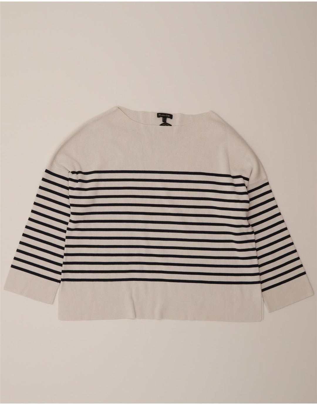 Damski top oversize Massimo Dutti z rękawem 3/4, UK 10, w małe białe paski