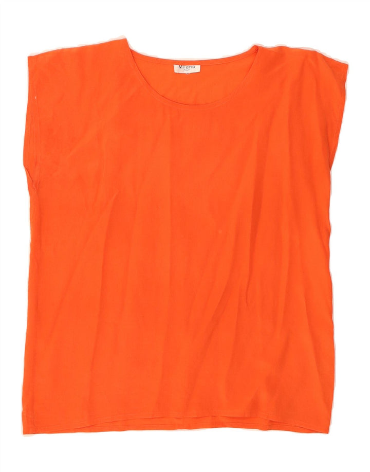 VINTAGE Womens Blouse Top UK 14 Medium Orange Vintage Vintage and Second-Hand Vintage from Messina Hembry 
