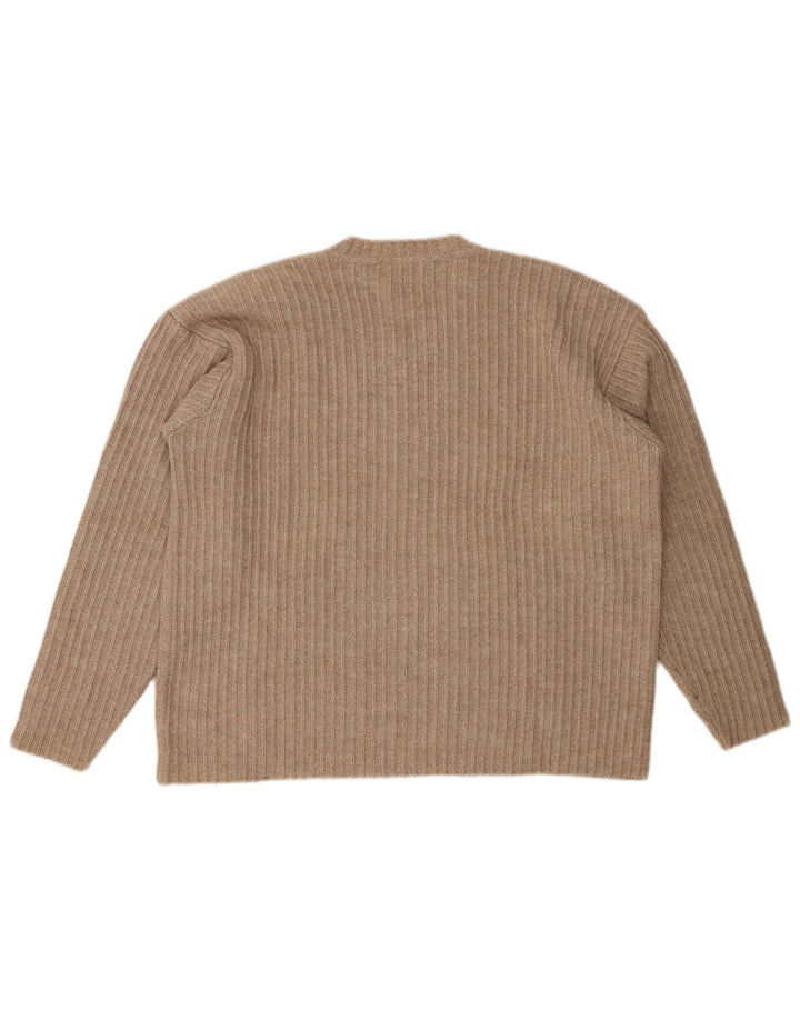 LEVI'S Mens V-Neck Jumper Sweater XL Beige