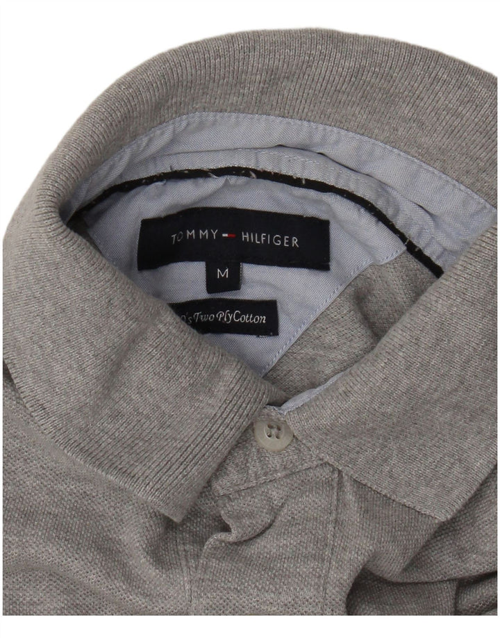 Męska koszulka polo Tommy Hilfiger Średnioszara bawełniana w plamki
