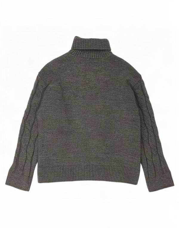 Marks & Spencer Womens Roll Neck Jumper Sweater UK 14 Medium Grey Acrylic