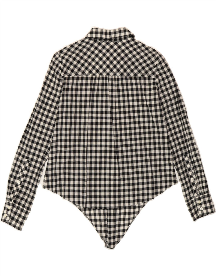 J. CREW Womens Front Tie Shirt UK 6 XS Black Check Cotton Vintage J. Crew and Second-Hand J. Crew from Messina Hembry 
