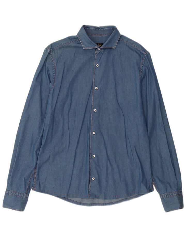 Męska koszula dżinsowa MASSIMO DUTTI w kolorze średnioniebieskim