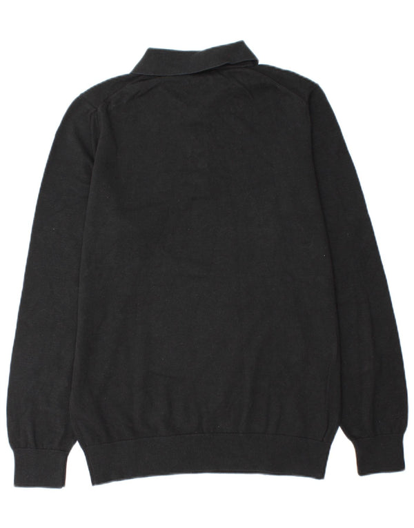 Męski sweter polo Massimo Dutti, średniej wielkości, czarny, bawełniany