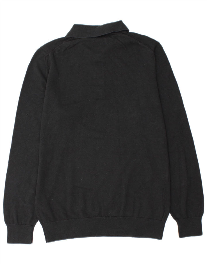 Męski sweter polo Massimo Dutti, średniej wielkości, czarny, bawełniany