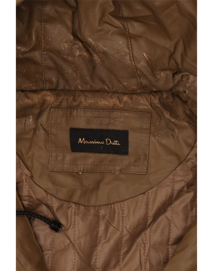 Damska kurtka parka z kapturem Massimo Dutti UK 12, średnia beżowa bawełna
