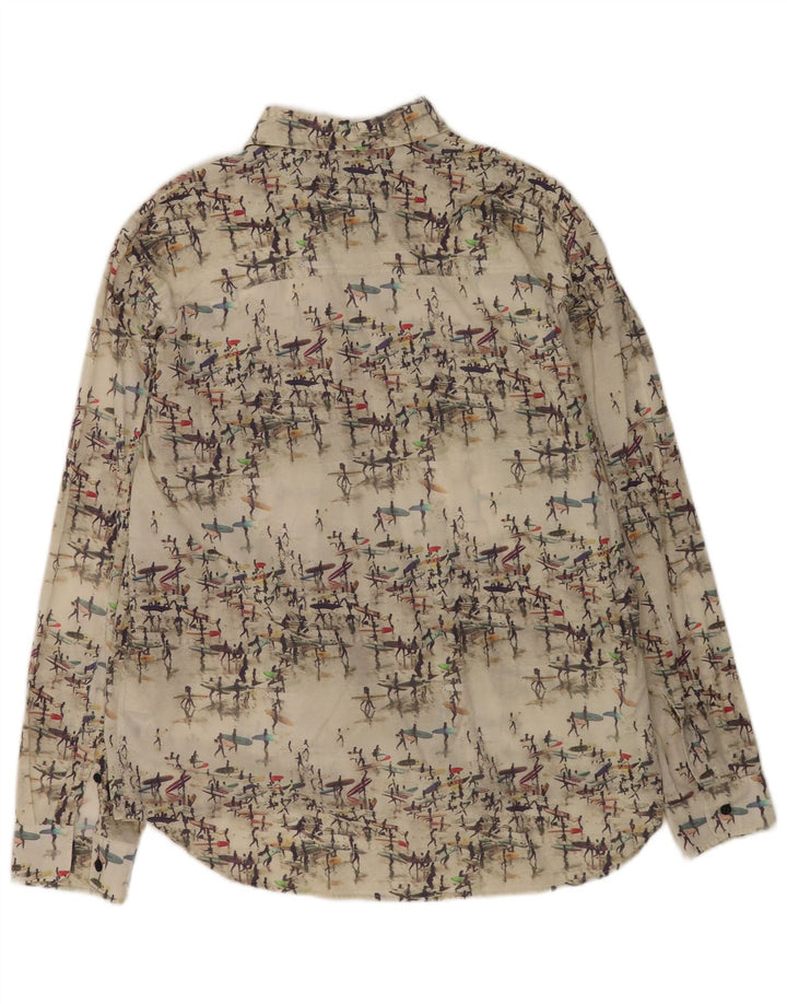 Męska koszula North Sails w abstrakcyjny wzór XL, bawełniana w kolorze złamanej bieli