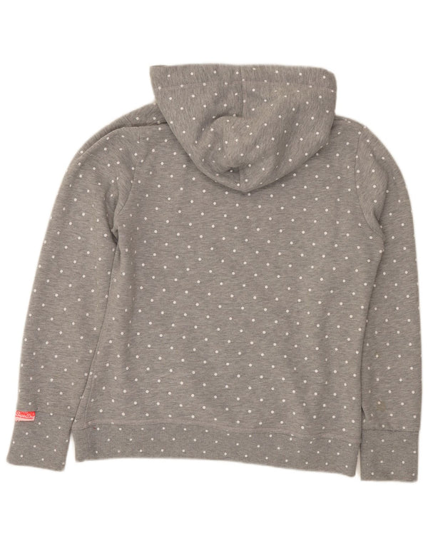 Damski sweter z kapturem Superdry, UK 18 XL, szary, bawełniany w kropki