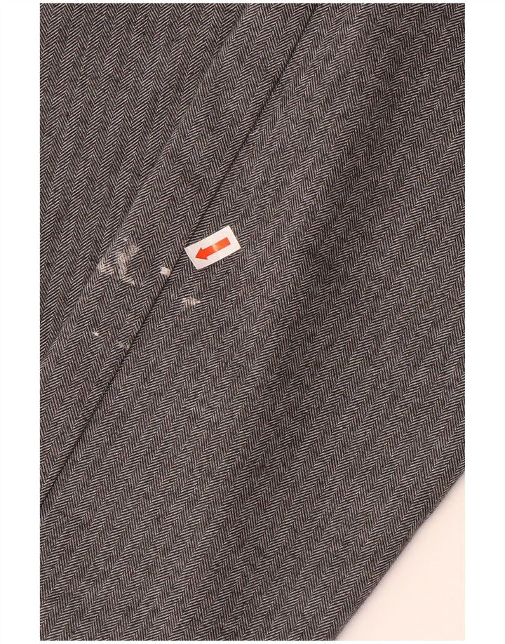 ZARA Womens Slim Suit Trousers Small W26 L27 Grey Herringbone
