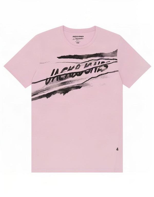Jack & Jones Mens Slim Fit Graphic T-Shirt Top Large Purple Cotton