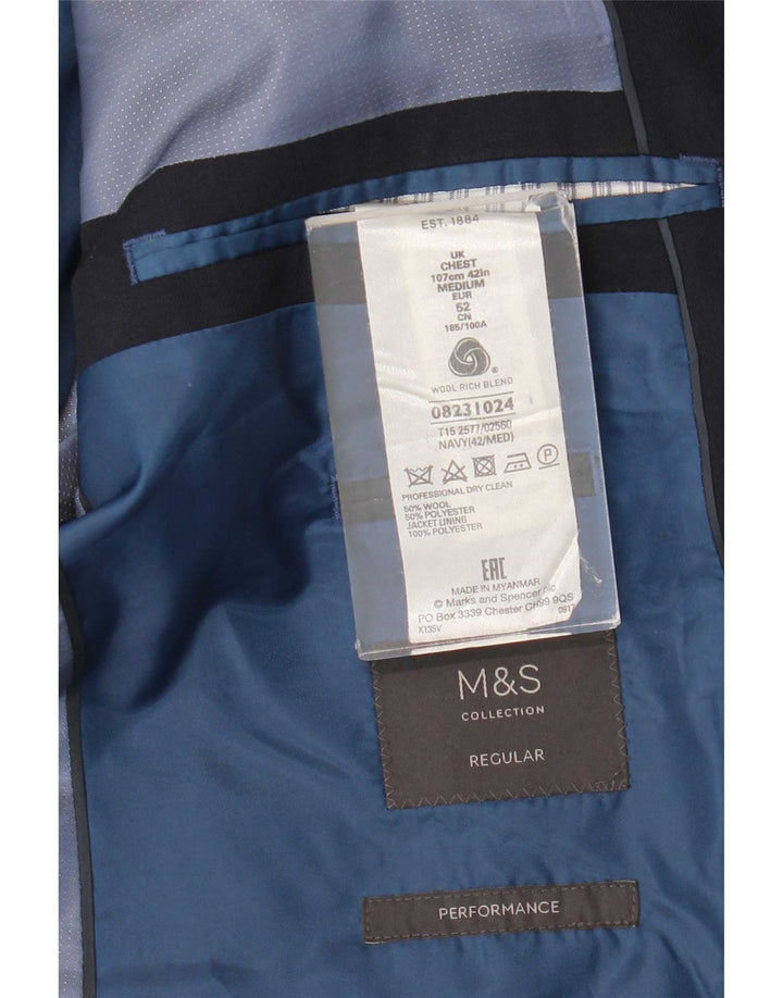 Marks & Spencer Męska marynarka zapinana na 2 guziki UK 42, duża, granatowa