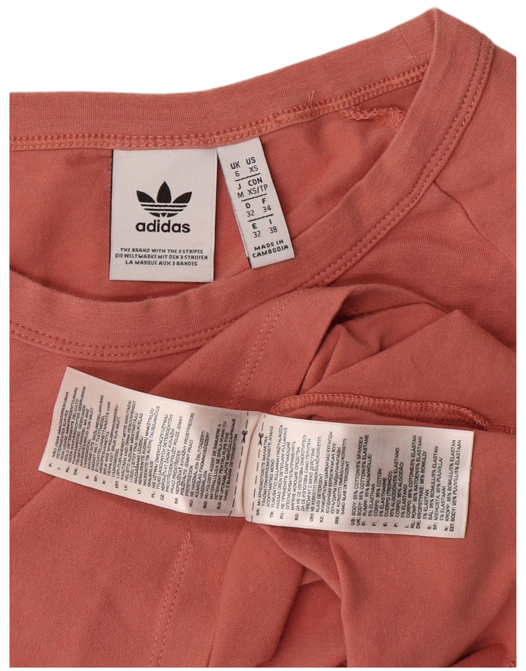 Damska koszulka ADIDAS Crop Graphic z długim rękawem, UK 6 XS, różowa bawełna
